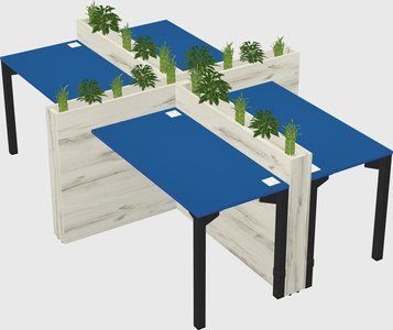 Rectangular shared desk
