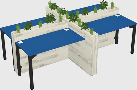 Rectangular shared desk