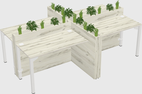 Rectangular shared desk