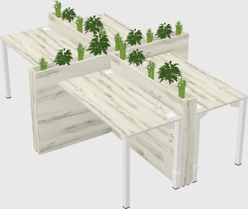 Rectangular shared desk