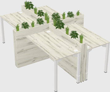 Rectangular shared desk