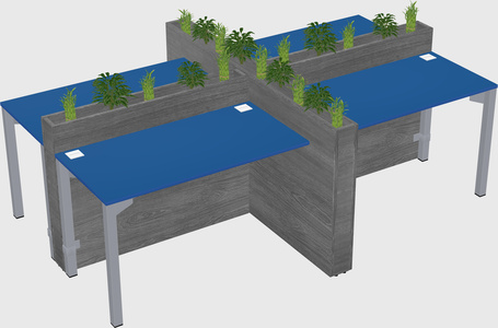 Rectangular shared desk