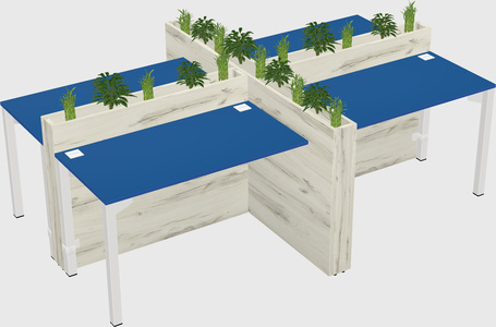 Rectangular shared desk