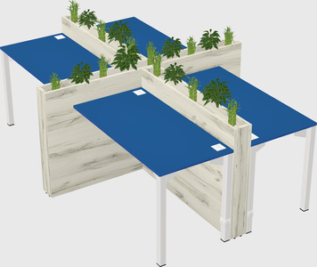 Rectangular shared desk