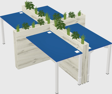 Rectangular shared desk