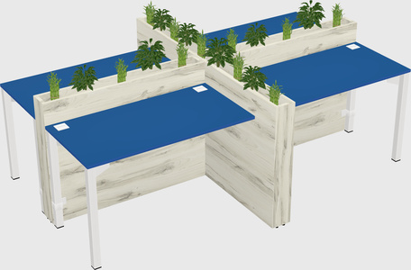 Rectangular shared desk