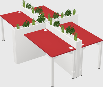 Rectangular shared desk