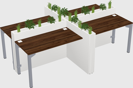 Rectangular shared desk