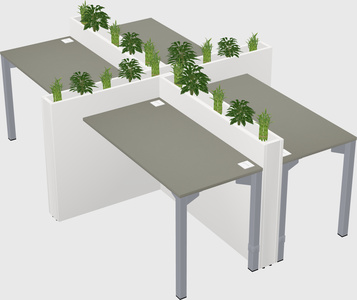 Rectangular shared desk