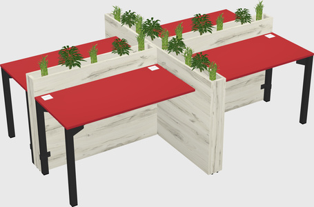 Rectangular shared desk