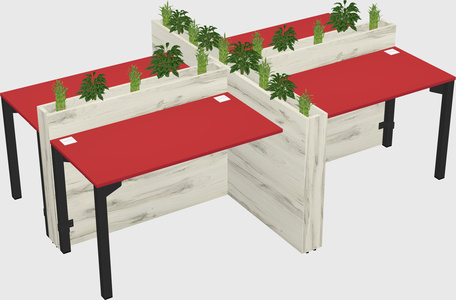 Rectangular shared desk
