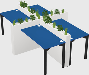 Rectangular shared desk