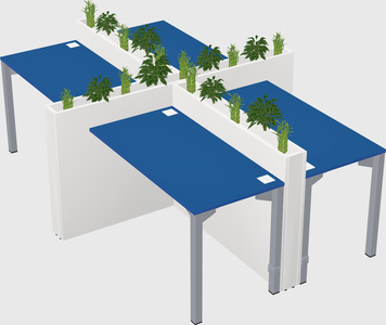 Rectangular shared desk