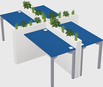 Rectangular shared desk