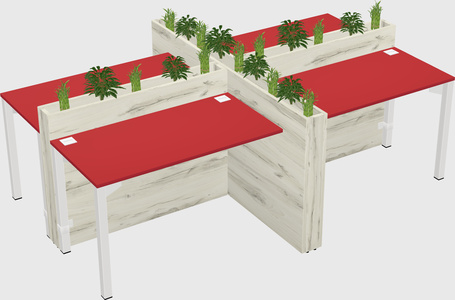 Rectangular shared desk