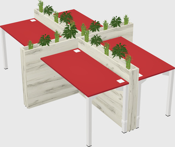 Rectangular shared desk