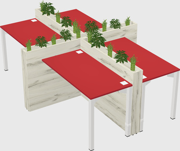 Rectangular shared desk