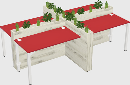 Rectangular shared desk