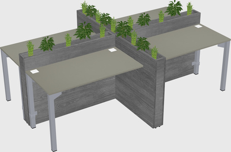 Rectangular shared desk