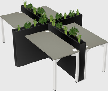 Rectangular shared desk