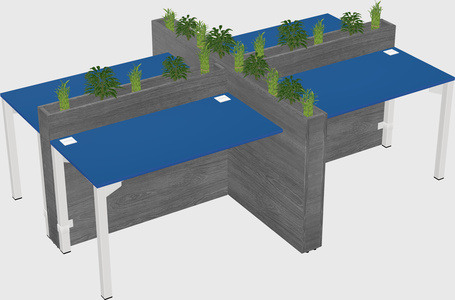 Rectangular shared desk