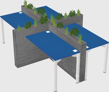 Rectangular shared desk