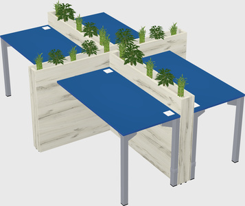 Rectangular shared desk