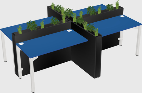 Rectangular shared desk
