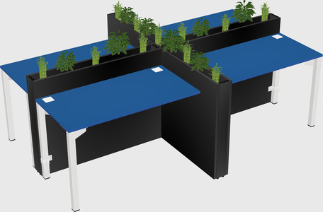Rectangular shared desk