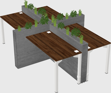 Rectangular shared desk