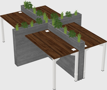 Rectangular shared desk