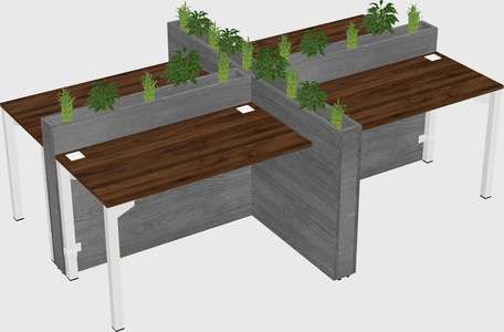 Rectangular shared desk