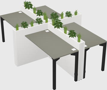 Rectangular shared desk
