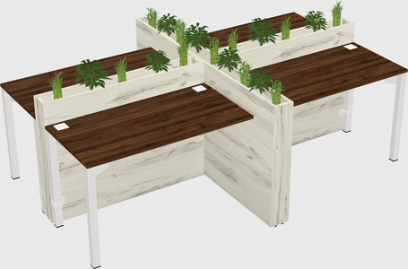 Rectangular shared desk