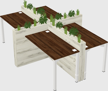 Rectangular shared desk
