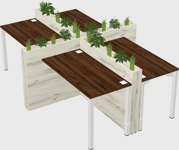 Rectangular shared desk