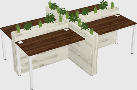 Rectangular shared desk