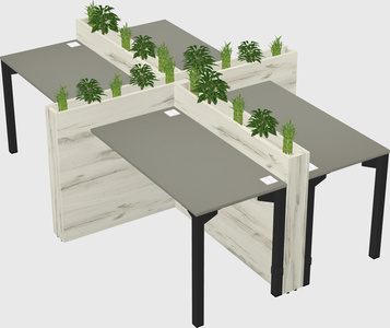 Rectangular shared desk
