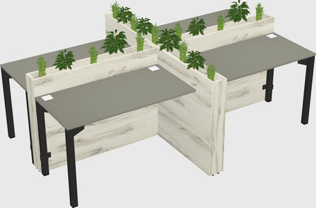 Rectangular shared desk
