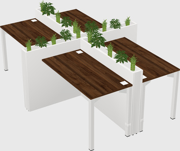 Rectangular shared desk