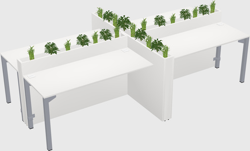 Rectangular shared desk