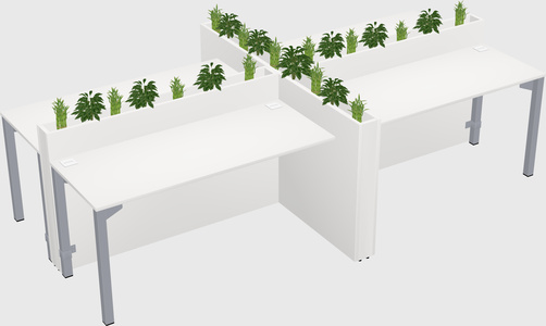 Rectangular shared desk