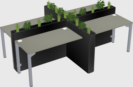 Rectangular shared desk