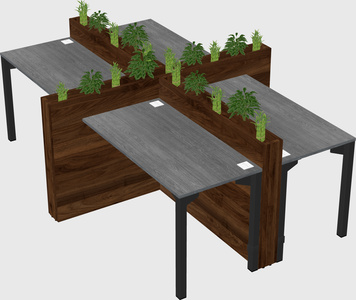 Rectangular shared desk