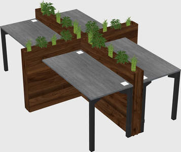 Rectangular shared desk