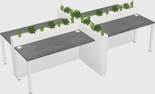 Rectangular shared desk