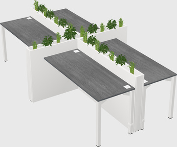 Rectangular shared desk
