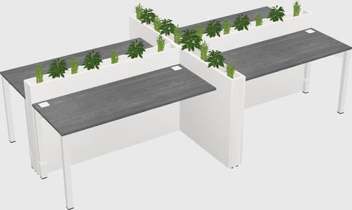 Rectangular shared desk
