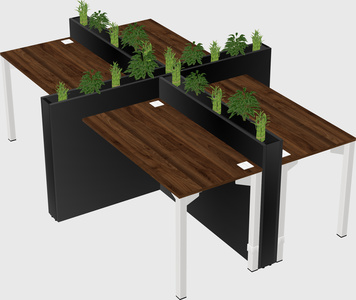 Rectangular shared desk
