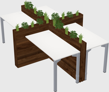 Rectangular shared desk